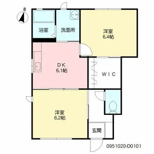 グリーンハウス城角 D棟【1階】の間取り