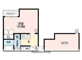 A−STYLE唐人町【103号室】の間取り