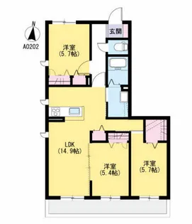 ベレオ高取【2階】の間取り