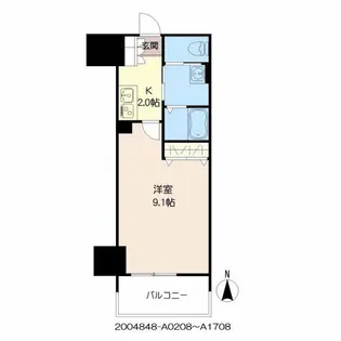 ジェイグランコート大濠公園【A1408号室】の間取り