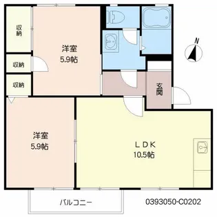 グリーンヒル南片江 C棟【2階】の間取り