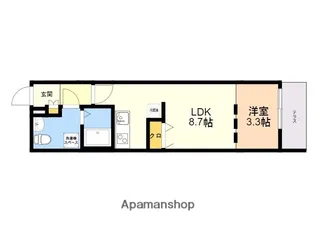 QUADOR西新城西【2階】の間取り