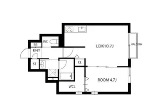 グランフォルト福岡西新【102号室】の間取り