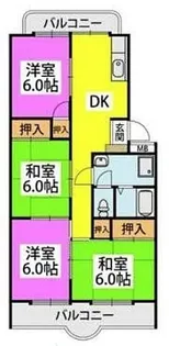 ピオーネ大神【203号室】の間取り