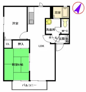 グリーンヒル南片江 A棟【2階】の間取り