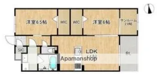 ルシエル姪浜【402号室】の間取り