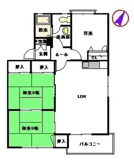 コートヴェール南片江Ⅱ L棟【201号室】の間取り