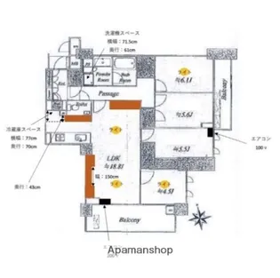 ザ・パークハウス愛宕【2階】の間取り