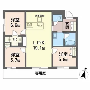 シャーメゾン別府ステラ【1階】の間取り