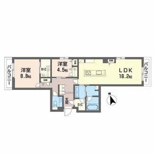 プレミアス城西【3階】の間取り