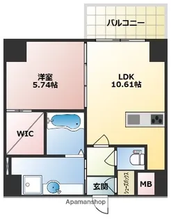 CREST西新【9階】の間取り