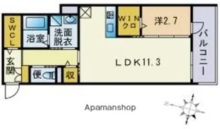 トリファイン唐人町【303号室】の間取り