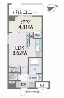 インプルーブ西新【6階】の間取り