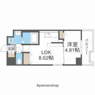 インプルーブ西新【501号室】の間取り
