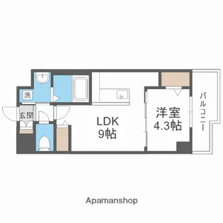 インプルーブ西新【6階】の間取り