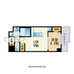インプルーブ西新【4階】の間取り