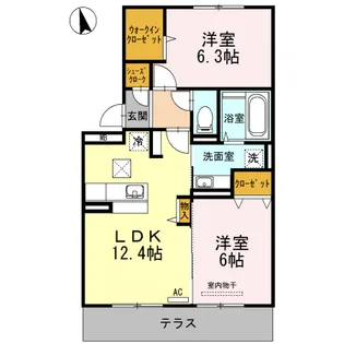 グランディオール城南二番館【103号室】の間取り