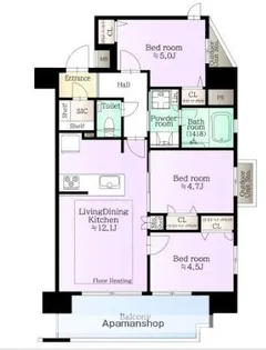 オープンレジデンシア大濠西【2階】の間取り