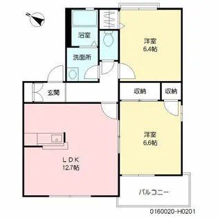 コートヴェール南片江Ⅱ H棟【201号室】の間取り