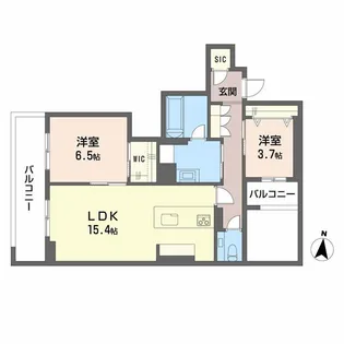 シャーメゾンリュクス大濠【2階】の間取り
