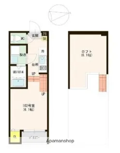 VICTORIA【102号室】の間取り