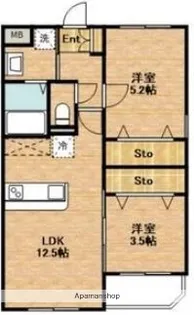 アース・フレンドリー福重【3階】の間取り