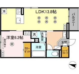 プランドゥブレ西新【3階】の間取り