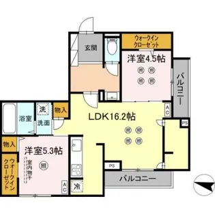 プランドゥブレ西新【2階】の間取り