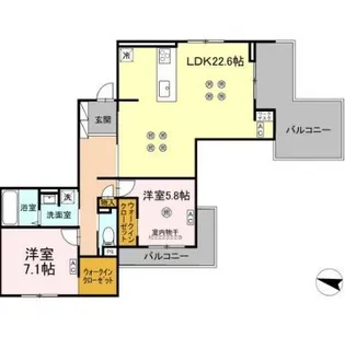 プランドゥブレ西新【3階】の間取り