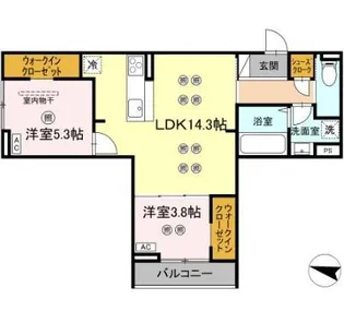プランドゥブレ西新【3階】の間取り