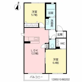 2LDKの間取り画像