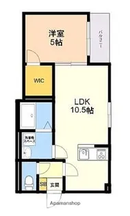 GRACIA西新【201号室】の間取り