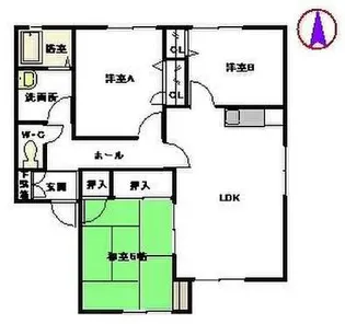 コートヴェール南片江Ⅱ K棟【102号室】の間取り