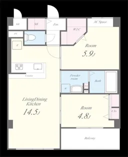 THE STAGE西新【1階】の間取り