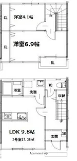 メゾンクレール賀茂弐番館【102号室】の間取り