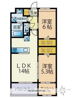 ビーコンヒル石丸【5階】の間取り