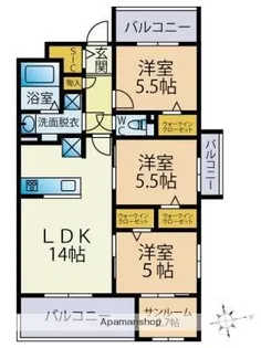 ビーコンヒル石丸【1階】の間取り