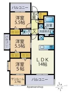 ビーコンヒル石丸【3階】の間取り