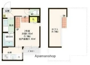 ハーモニーテラス西新【2階】の間取り