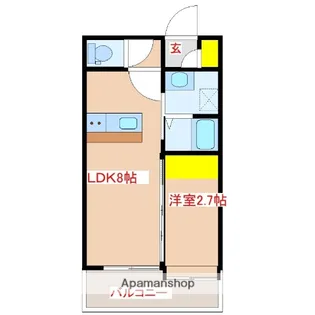 弥生1丁目マンション【5階】の間取り