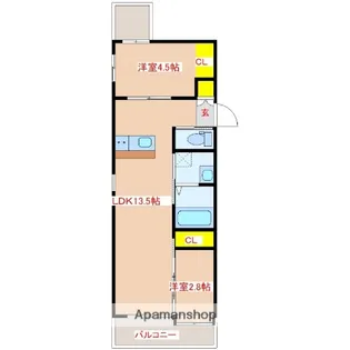 弥生1丁目マンション【5階】の間取り