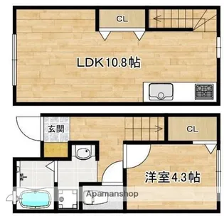 SUN RISE次郎丸駅前【2号室】の間取り