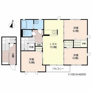 サンフラワー A棟【202号室】の間取り