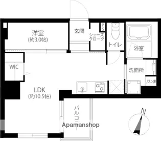 BLANCCIEL西新Ⅱ【803号室】の間取り