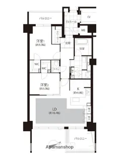 プレミスト大濠二丁目【3階】の間取り