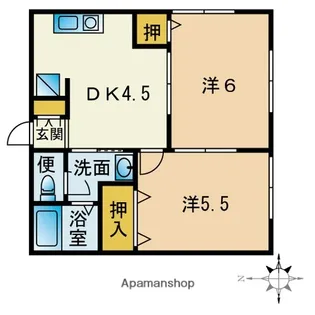 エスフォレストA棟【105号室】の間取り