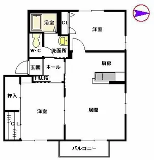 ボヌールH.J【2階】の間取り