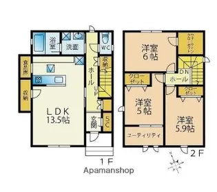 (仮称)オズスクエア七隈【C-2号室】の間取り