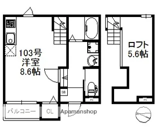 STYLE 小戸【103号室】の間取り