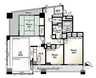 グランドヒルズ大濠一丁目【401号室】の間取り